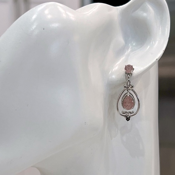 Cherry Tanzurine Brazilian Smoky Quartz Sterling Silver Drop Earrings - Picture 6 of 11